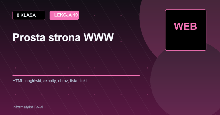 8 klasa - Prosta strona WWW